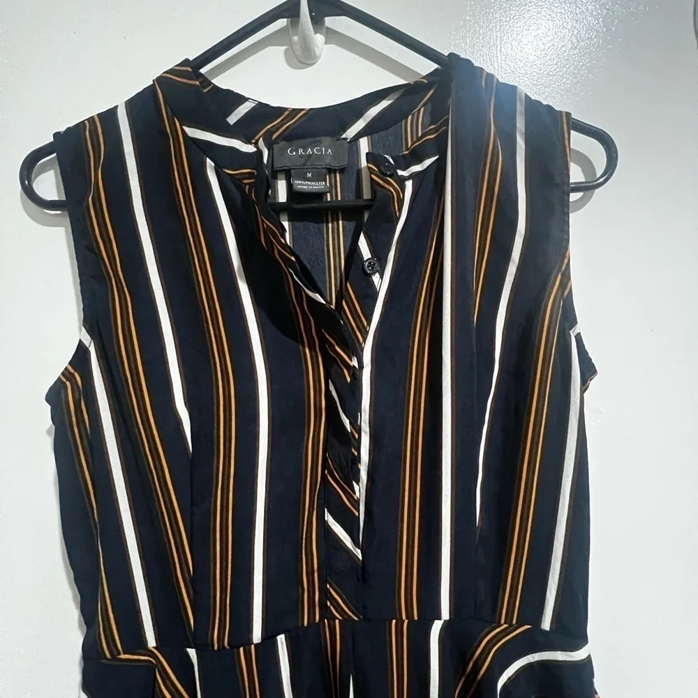 Gracia M Dress blue/orange sleeveless high/low dress Medium - Picture 4 of 5